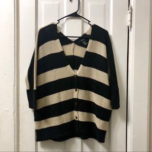 Forever21 oversized Black and Tan striped sweater